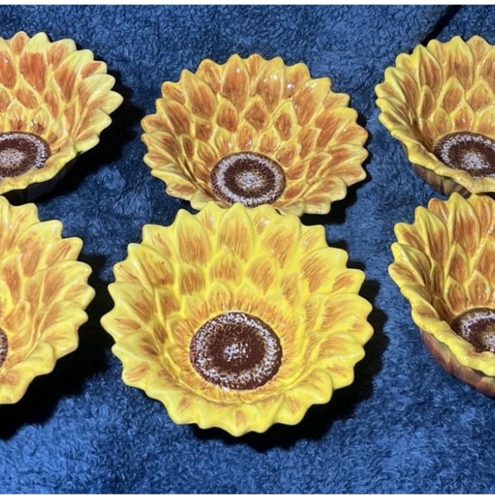 6 Certified International 6.5” Sunflower Cereal Bowl